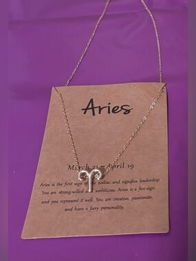 Aries Zodiac Ram Horn Necklace in Gold